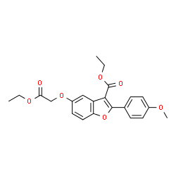 ChemSpider 2D Image | Ethyl 5-(2-ethoxy-2-oxoethoxy)-2-(4-methoxyphenyl)-1-benzofuran-3-carboxylate | C22H22O7