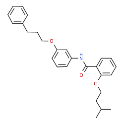 ChemSpider 2D Image | 2-(3-Methylbutoxy)-N-[3-(3-phenylpropoxy)phenyl]benzamide | C27H31NO3