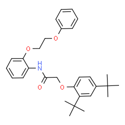 ChemSpider 2D Image | 2-[2,4-Bis(2-methyl-2-propanyl)phenoxy]-N-[2-(2-phenoxyethoxy)phenyl]acetamide | C30H37NO4