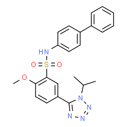 ChemSpider 2D Image | N-(4-Biphenylyl)-5-(1-isopropyl-1H-tetrazol-5-yl)-2-methoxybenzenesulfonamide | C23H23N5O3S