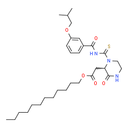 ChemSpider 2D Image | Dodecyl {1-[(3-isobutoxybenzoyl)carbamothioyl]-3-oxo-2-piperazinyl}acetate | C30H47N3O5S