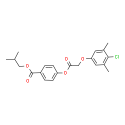 ChemSpider 2D Image | Isobutyl 4-[2-(4-chloro-3,5-dimethylphenoxy)acetoxy]benzoate | C21H23ClO5