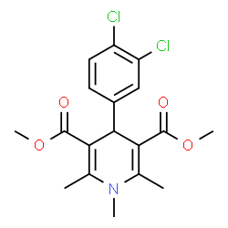 ChemSpider 2D Image | Dimethyl 4-(3,4-dichlorophenyl)-1,2,6-trimethyl-1,4-dihydro-3,5-pyridinedicarboxylate | C18H19Cl2NO4