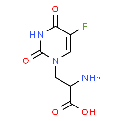 ChemSpider 2D Image | 3-(5-Fluoro-2,4-dioxo-3,4-dihydro-1(2H)-pyrimidinyl)alanine | C7H8FN3O4