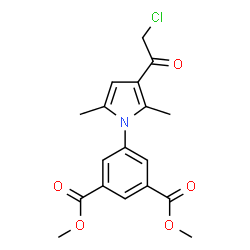 ChemSpider 2D Image | Dimethyl 5-[3-(chloroacetyl)-2,5-dimethyl-1H-pyrrol-1-yl]isophthalate | C18H18ClNO5