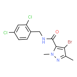 ChemSpider 2D Image | 4-Bromo-N-(2,4-dichlorobenzyl)-1,3-dimethyl-1H-pyrazole-5-carboxamide | C13H12BrCl2N3O