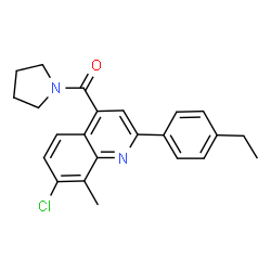 ChemSpider 2D Image | [7-Chloro-2-(4-ethylphenyl)-8-methyl-4-quinolinyl](1-pyrrolidinyl)methanone | C23H23ClN2O