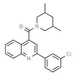 ChemSpider 2D Image | [2-(3-Chlorophenyl)-4-quinolinyl](3,5-dimethyl-1-piperidinyl)methanone | C23H23ClN2O