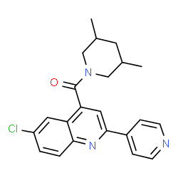 ChemSpider 2D Image | [6-Chloro-2-(4-pyridinyl)-4-quinolinyl](3,5-dimethyl-1-piperidinyl)methanone | C22H22ClN3O