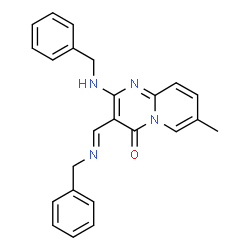 ChemSpider 2D Image | 2-Benzylamino-3-[(E)-benzylimino-methyl]-7-methyl-pyrido[1,2-a]pyrimidin-4-one | C24H22N4O