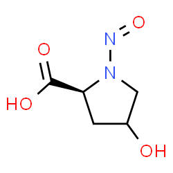 ChemSpider 2D Image | 4-Hydroxy-1-nitroso-L-proline | C5H8N2O4