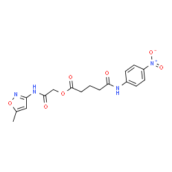 ChemSpider 2D Image | 2-[(5-Methyl-1,2-oxazol-3-yl)amino]-2-oxoethyl 5-[(4-nitrophenyl)amino]-5-oxopentanoate | C17H18N4O7