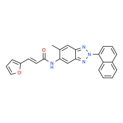 ChemSpider 2D Image | (2E)-3-(2-Furyl)-N-[6-methyl-2-(1-naphthyl)-2H-benzotriazol-5-yl]acrylamide | C24H18N4O2