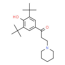 ChemSpider 2D Image | 1-[4-Hydroxy-3,5-bis(2-methyl-2-propanyl)phenyl]-3-(1-piperidinyl)-1-propanone | C22H35NO2