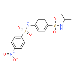 ChemSpider 2D Image | N-[4-(Isopropylsulfamoyl)phenyl]-4-nitrobenzenesulfonamide | C15H17N3O6S2