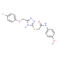 ChemSpider 2D Image | 2-({5-[(4-Fluorophenoxy)methyl]-4-methyl-4H-1,2,4-triazol-3-yl}sulfanyl)-N-(4-methoxyphenyl)acetamide | C19H19FN4O3S