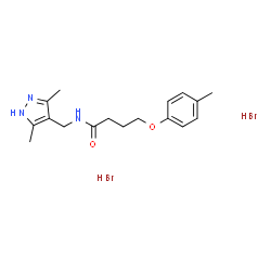 ChemSpider 2D Image | N-[(3,5-Dimethyl-1H-pyrazol-4-yl)methyl]-4-(4-methylphenoxy)butanamide dihydrobromide | C17H25Br2N3O2