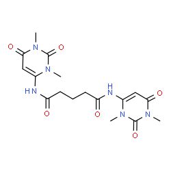 ChemSpider 2D Image | N,N'-Bis(1,3-dimethyl-2,6-dioxo-1,2,3,6-tetrahydro-4-pyrimidinyl)pentanediamide | C17H22N6O6