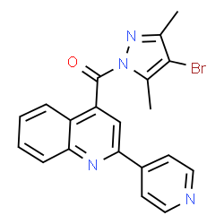 ChemSpider 2D Image | (4-Bromo-3,5-dimethyl-1H-pyrazol-1-yl)[2-(4-pyridinyl)-4-quinolinyl]methanone | C20H15BrN4O
