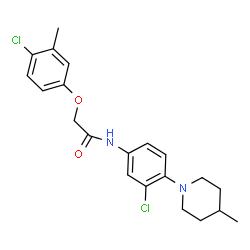 ChemSpider 2D Image | 2-(4-Chloro-3-methylphenoxy)-N-[3-chloro-4-(4-methyl-1-piperidinyl)phenyl]acetamide | C21H24Cl2N2O2