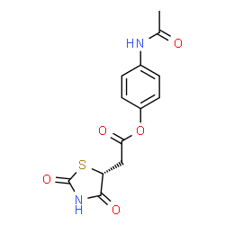 ChemSpider 2D Image | 4-Acetamidophenyl [(5R)-2,4-dioxo-1,3-thiazolidin-5-yl]acetate | C13H12N2O5S