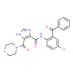 ChemSpider 2D Image | N-(2-Benzoyl-4-chlorophenyl)-5-(4-morpholinylcarbonyl)-1H-imidazole-4-carboxamide | C22H19ClN4O4