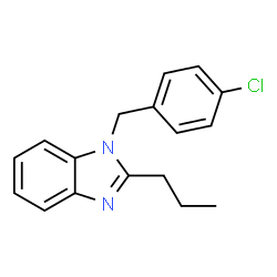ChemSpider 2D Image | 1-(4-Chlorobenzyl)-2-propyl-1H-benzimidazole | C17H17ClN2
