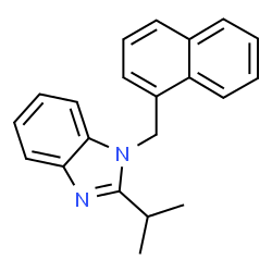 ChemSpider 2D Image | 2-Isopropyl-1-(1-naphthylmethyl)-1H-benzimidazole | C21H20N2
