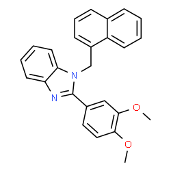 ChemSpider 2D Image | 2-(3,4-Dimethoxyphenyl)-1-(1-naphthylmethyl)-1H-benzimidazole | C26H22N2O2