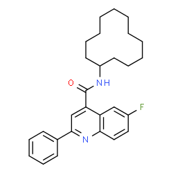 ChemSpider 2D Image | N-Cyclododecyl-6-fluoro-2-phenyl-4-quinolinecarboxamide | C28H33FN2O
