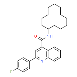 ChemSpider 2D Image | N-Cyclododecyl-2-(4-fluorophenyl)-4-quinolinecarboxamide | C28H33FN2O