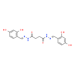 ChemSpider 2D Image | N'~1~,N'~4~-Bis[(E)-(2,4-dihydroxyphenyl)methylene]succinohydrazide | C18H18N4O6