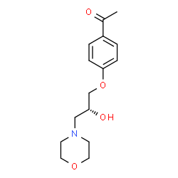 ChemSpider 2D Image | 1-{4-[(2R)-2-Hydroxy-3-(4-morpholinyl)propoxy]phenyl}ethanone | C15H21NO4