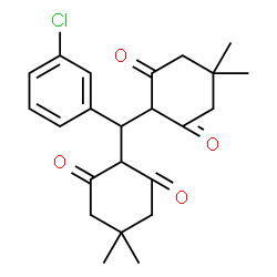 ChemSpider 2D Image | 2,2'-[(3-Chlorophenyl)methylene]bis(5,5-dimethyl-1,3-cyclohexanedione) | C23H27ClO4