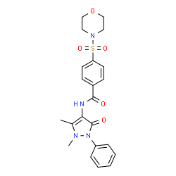 ChemSpider 2D Image | N-(1,5-Dimethyl-3-oxo-2-phenyl-2,3-dihydro-1H-pyrazol-4-yl)-4-(4-morpholinylsulfonyl)benzamide | C22H24N4O5S