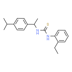 ChemSpider 2D Image | 1-(2-Ethylphenyl)-3-[1-(4-isopropylphenyl)ethyl]thiourea | C20H26N2S