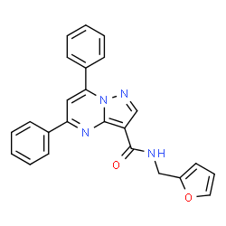 ChemSpider 2D Image | N-(2-Furylmethyl)-5,7-diphenylpyrazolo[1,5-a]pyrimidine-3-carboxamide | C24H18N4O2