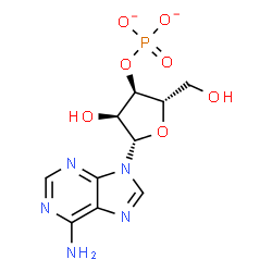 ChemSpider 2D Image | 9-(3-O-Phosphonato-beta-L-ribofuranosyl)-9H-purin-6-amine | C10H12N5O7P