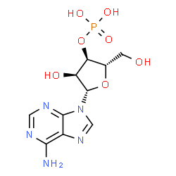 ChemSpider 2D Image | 9-(3-O-Phosphono-beta-L-ribofuranosyl)-9H-purin-6-amine | C10H14N5O7P