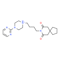 ChemSpider 2D Image | 1-[4-(7,9-Dioxo-8-azaspiro[4.5]dec-8-yl)butyl]-4-(2-pyrimidinyl)piperazin-1-ium | C21H32N5O2