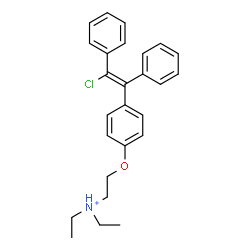 ChemSpider 2D Image | 2-{4-[(Z)-2-Chloro-1,2-diphenylvinyl]phenoxy}-N,N-diethylethanaminium | C26H29ClNO