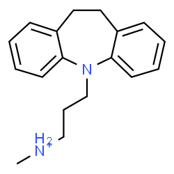 ChemSpider 2D Image | 3-(10,11-Dihydro-5H-dibenzo[b,f]azepin-5-yl)-N-methyl-1-propanaminium | C18H23N2