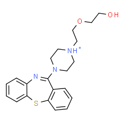 ChemSpider 2D Image | 4-(Dibenzo[b,f][1,4]thiazepin-11-yl)-1-[2-(2-hydroxyethoxy)ethyl]piperazin-1-ium | C21H26N3O2S