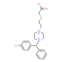 ChemSpider 2D Image | (2-{4-[(S)-(4-Chlorophenyl)(phenyl)methyl]-1-piperazinediiumyl}ethoxy)acetate | C21H26ClN2O3