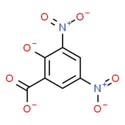 ChemSpider 2D Image | 3,5-Dinitro-2-oxidobenzoate | C7H2N2O7