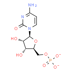 ChemSpider 2D Image | 4-Amino-1-(5-O-phosphonato-beta-L-ribofuranosyl)-2(1H)-pyrimidinone | C9H12N3O8P