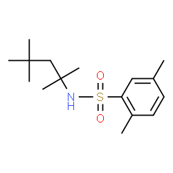 ChemSpider 2D Image | 2,5-Dimethyl-N-(2,4,4-trimethyl-2-pentanyl)benzenesulfonamide | C16H27NO2S