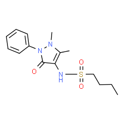 ChemSpider 2D Image | N-(1,5-DIMETHYL-3-OXO-2-PHENYL-2,3-DIHYDRO-4-PYRAZOLYL)BUTANE-1-SULFONAMIDE | C15H21N3O3S