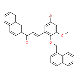 ChemSpider 2D Image | (2E)-3-[5-Bromo-3-methoxy-2-(1-naphthylmethoxy)phenyl]-1-(2-naphthyl)-2-propen-1-one | C31H23BrO3