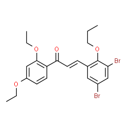 ChemSpider 2D Image | (2E)-3-(3,5-Dibromo-2-propoxyphenyl)-1-(2,4-diethoxyphenyl)-2-propen-1-one | C22H24Br2O4